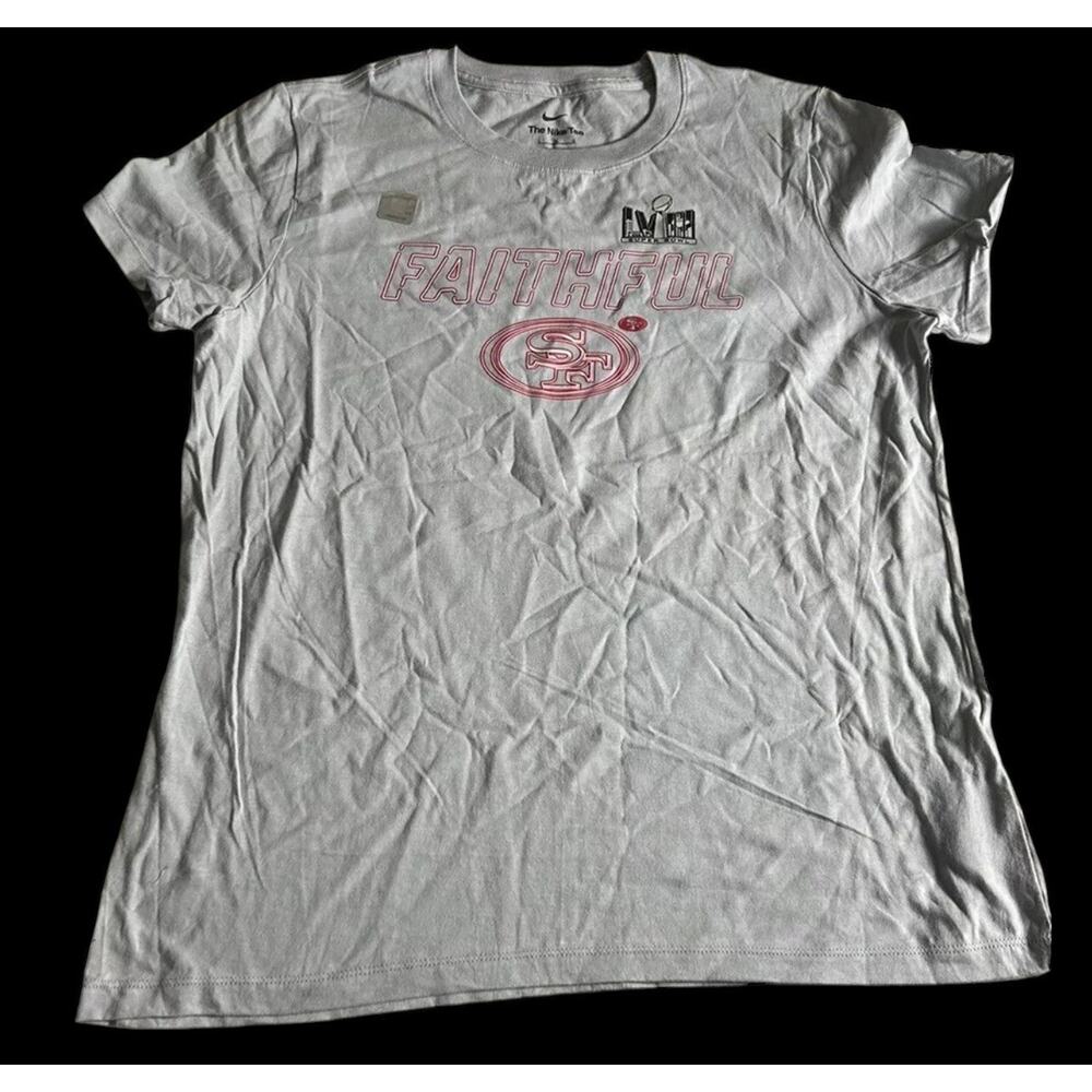 San Francisco 49ers Football Nike NFL Womens Grey T Shirt Size Large‎